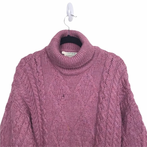 Cladyknit 100% Wool Pink Purple Knit Sweater - Picture 3 of 8